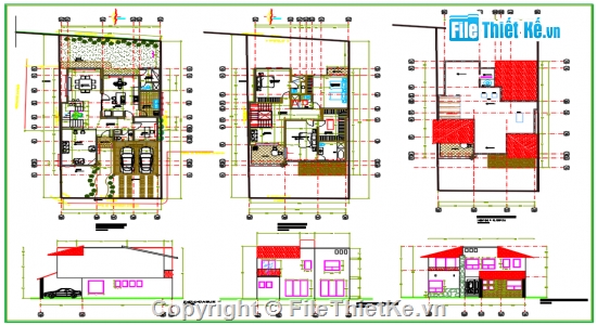 biệt thự đẹp,Mẫu biệt thự đẹp,bản vẽ autocad biệt thự